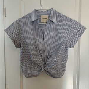 Lucky Brand Blue and White Striped Blouse